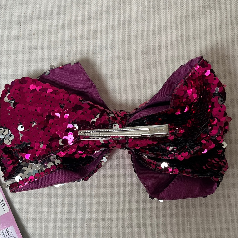 JoJo Siwa Fuchsia Pink Sequin Bow - Picture 2 of 4